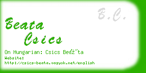 beata csics business card